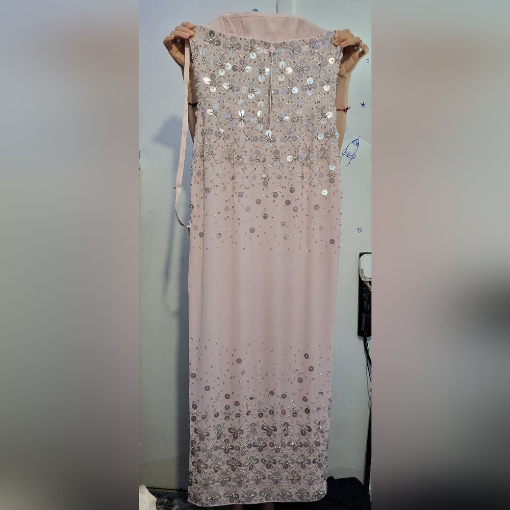 NEW With Tags Oh Polly Alcyone Hand Embellished Bandeau Maxi Dress Size 8 - Picture 5 of 8